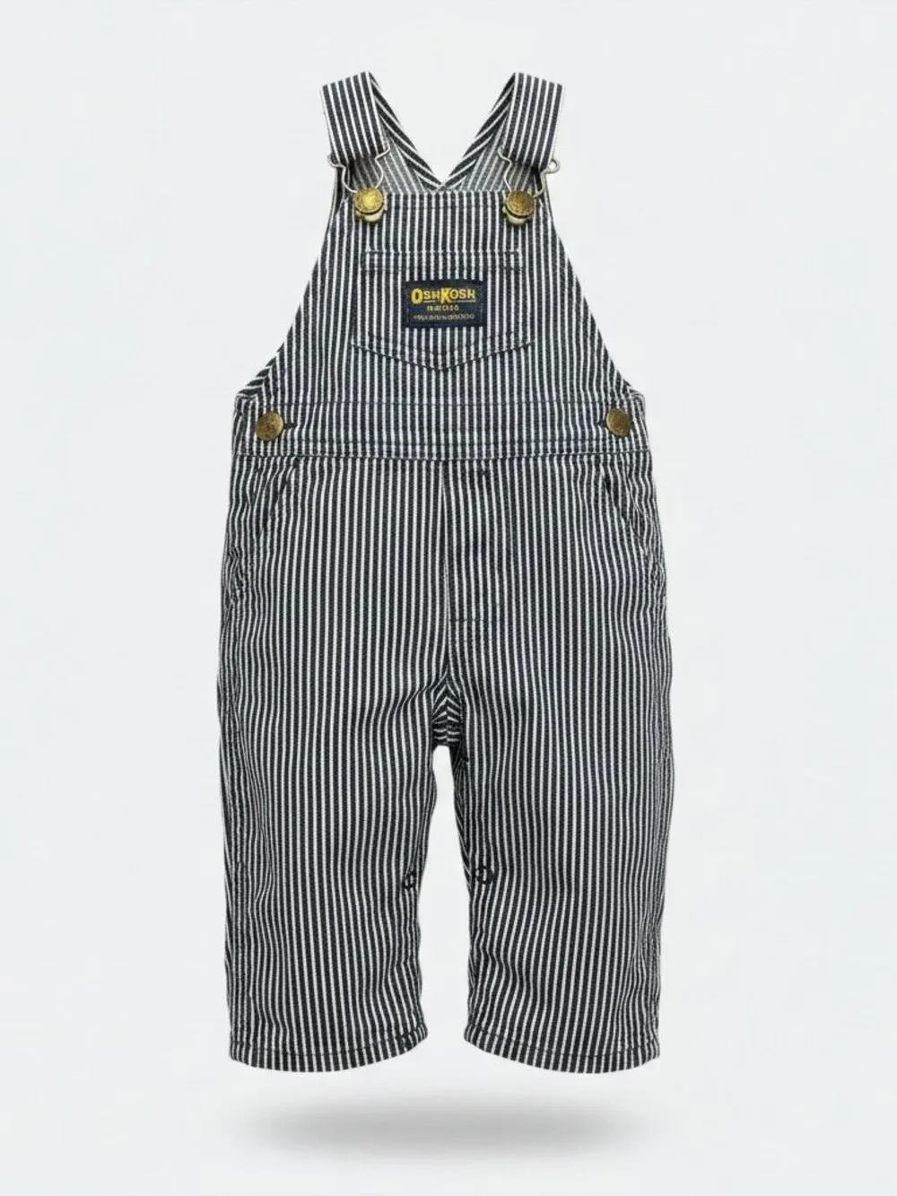 Vintage 80's Denim OshKosh B'Gosh Kids Vestbak Overalls 6-9 mos Striped